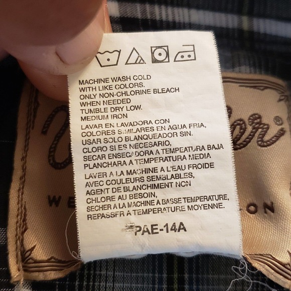 Wrangler Mens Short Sleeve Pearl Snap Shirt Western Black Plaid 3XL Big 3XB - Picture 8 of 10